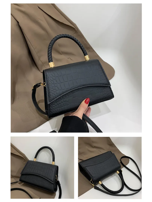 Women PU Leather Top Handle Crossbody Bag Satchel - Image 6