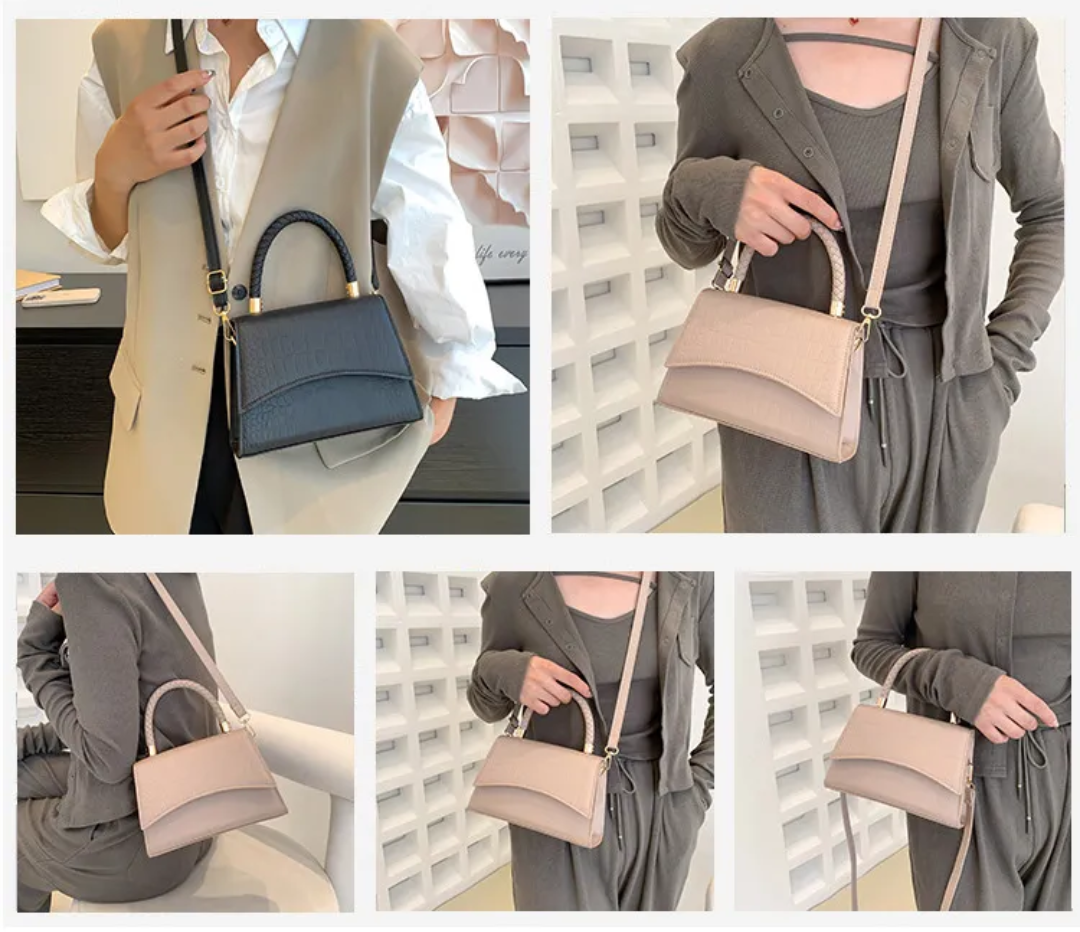 Women PU Leather Top Handle Crossbody Bag Satchel - Image 11