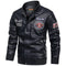 Men's Bomber Jacket with Embroidered Patches and Zip Pockets