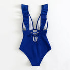 Women Boho One Piece Swimsuit Sexy Ruched Low Back - Image 15