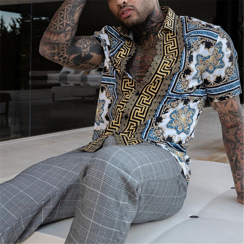 Men's Hawaiian Shirt and Shorts Set Tropical Two Piece Summer - Image 2