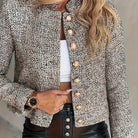 Women Short Blazer Gold Button