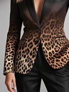 Women's Leopard Print Tailored Blazer - Image 4