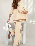 Women 2 Piece Striped Blazer Pants Set Tailored Co-ord - Image 7