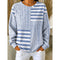 Camisola de manga comprida às riscas em patchwork