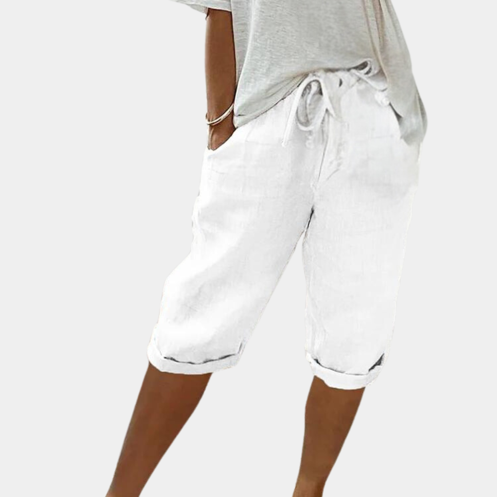 Women Linen Blend Pull-On Shorts Relaxed Fit - Image 6