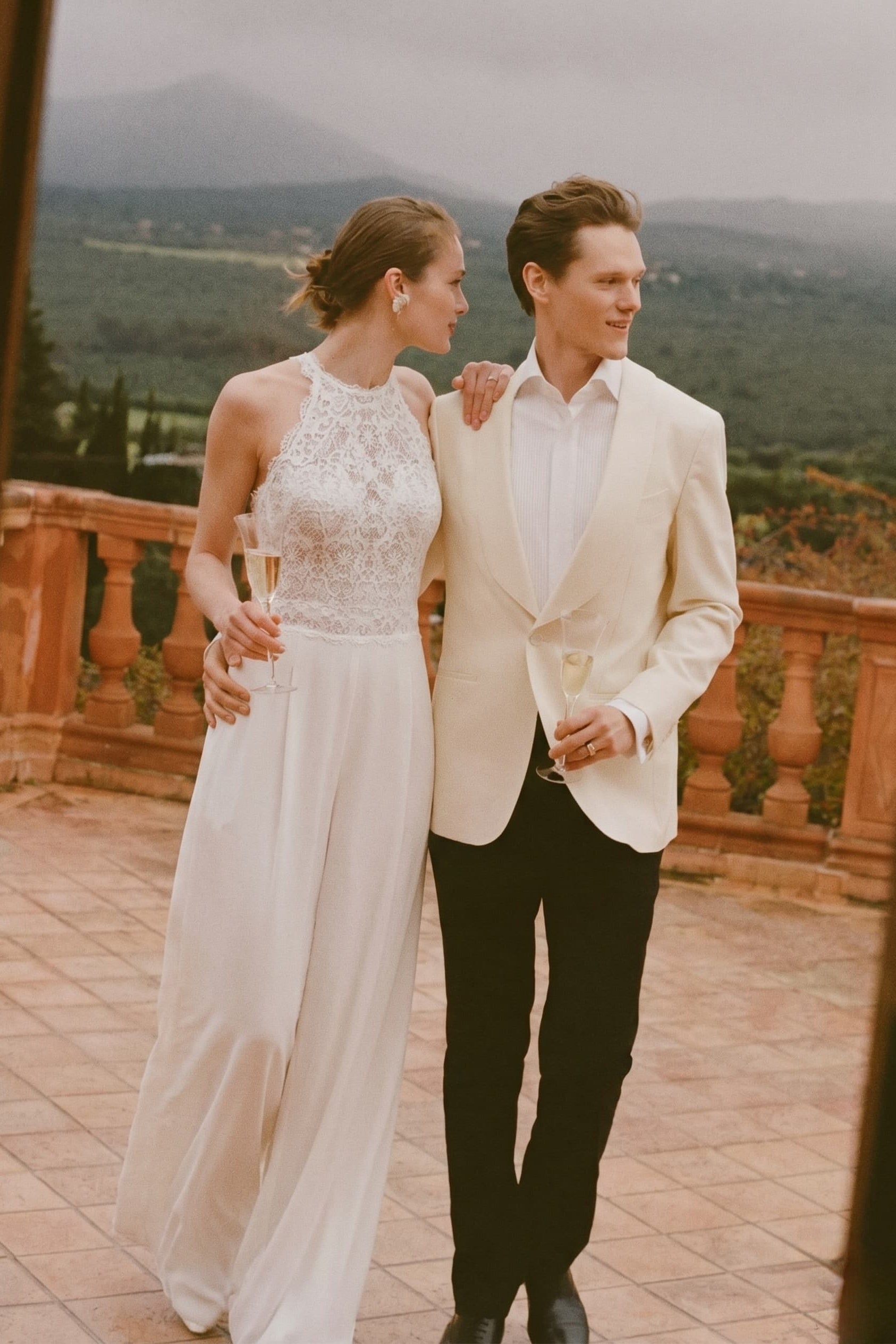 Women Halter Floor Length Bridal Jumpsuit Wide Leg Wedding - Image 4