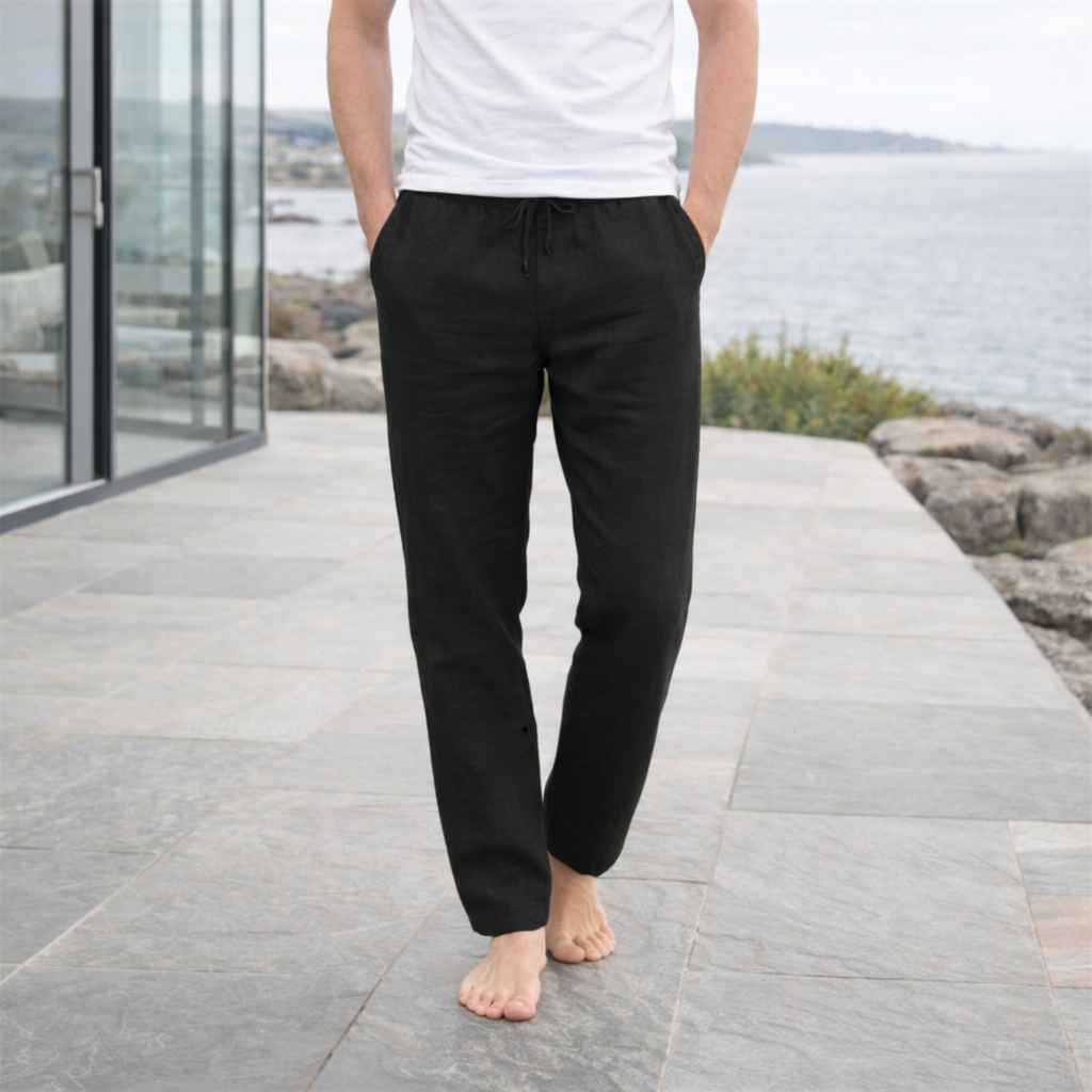 Men's Linen Pants Lightweight Relaxed Casual - Image 3