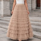 Women Layered Tulle Maxi Skirt - Image 2