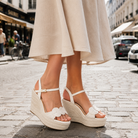Women's Espadrille Wedge Sandals Platform Ankle Strap Cushioned - Image 3