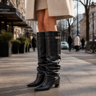 Women's Block Heel Knee High Boots Suede - Image 4