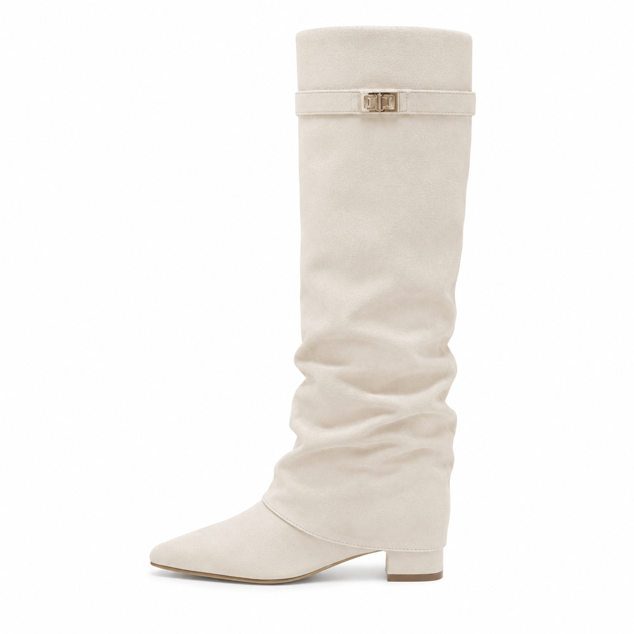Women's Block Heel Knee High Boots Suede - Image 7