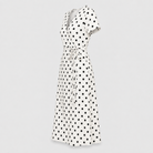 Women Polka Dot Midi Dress Tie Waist Flowy - Image 6