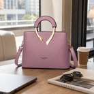 Women Leather Handbag Elegant Tote Shoulder Bag - Image 6