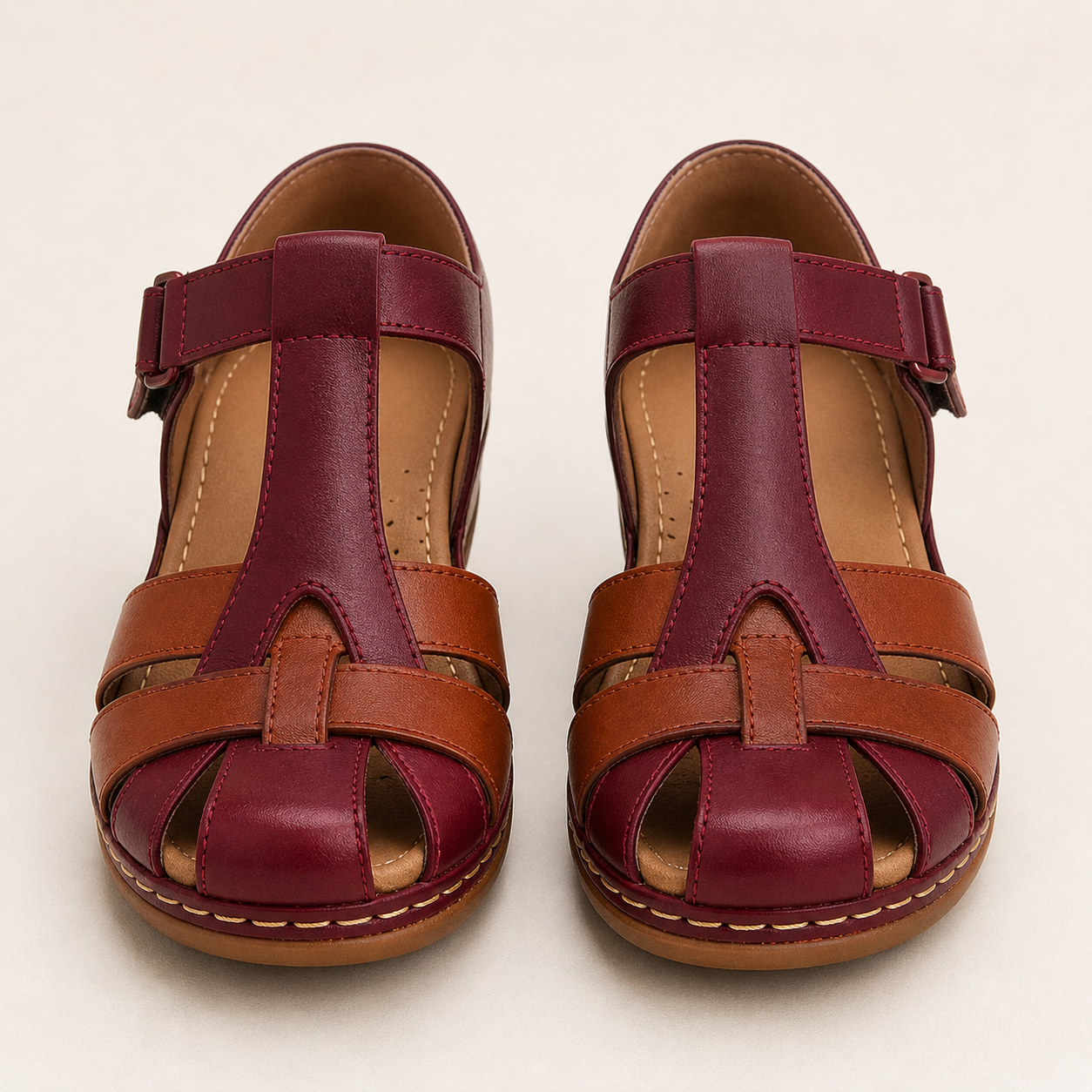 Women Orthopedic Leather Sandals Arch Support Adjustable - Image 6