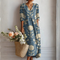 Women Midi Linen Dress Vintage Inspired