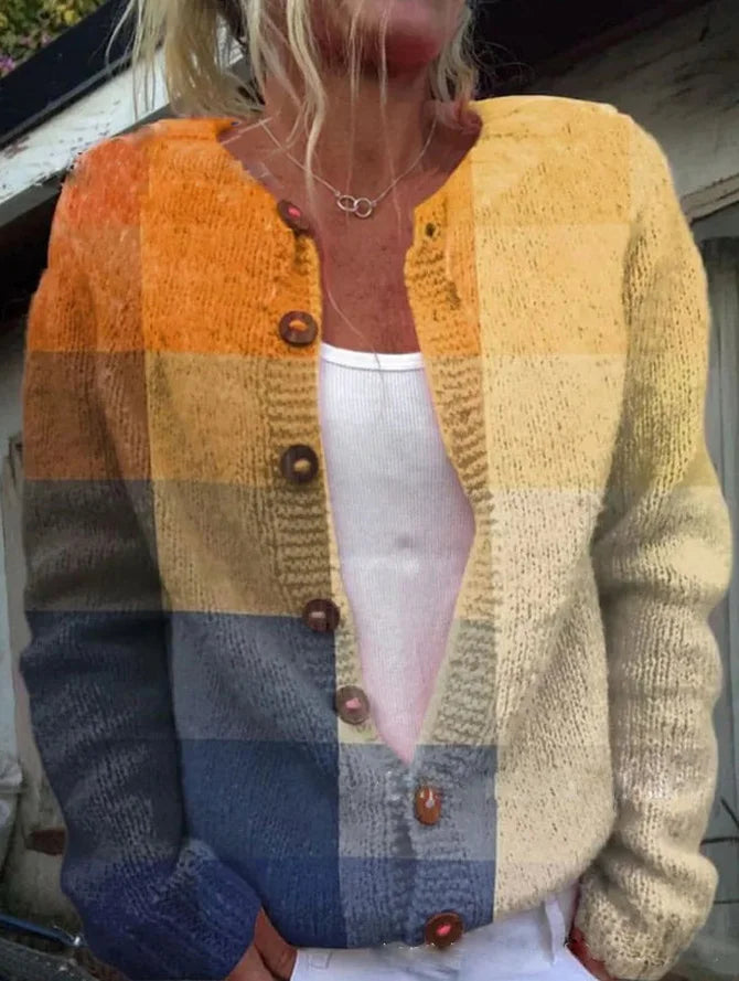 Dames Gebreide Cardigan Vest met Print - Image 8
