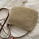 Women Straw Shoulder Bag Vegan Leather Strap - Image 9