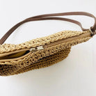 Women Straw Shoulder Bag Vegan Leather Strap - Image 7