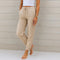 Women Linen Drawstring Pants Relaxed Fit Wide Leg