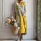 Women Casual Printed Linen Dress