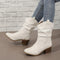 Damen-Western-Stiefeletten mit spitzer Zehenpartie, Blockabsatz und lässigem Schaft