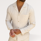 Men Linen Pajama Set 2 Piece Shirt Pants - Image 7