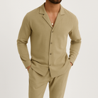 Men Linen Pajama Set 2 Piece Shirt Pants - Image 5