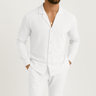 Men Linen Pajama Set 2 Piece Shirt Pants - Image 6