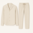 Men Linen Pajama Set 2 Piece Shirt Pants