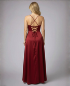 Women Satin Cowl Neck Maxi Dress Formal Evening - Image 3