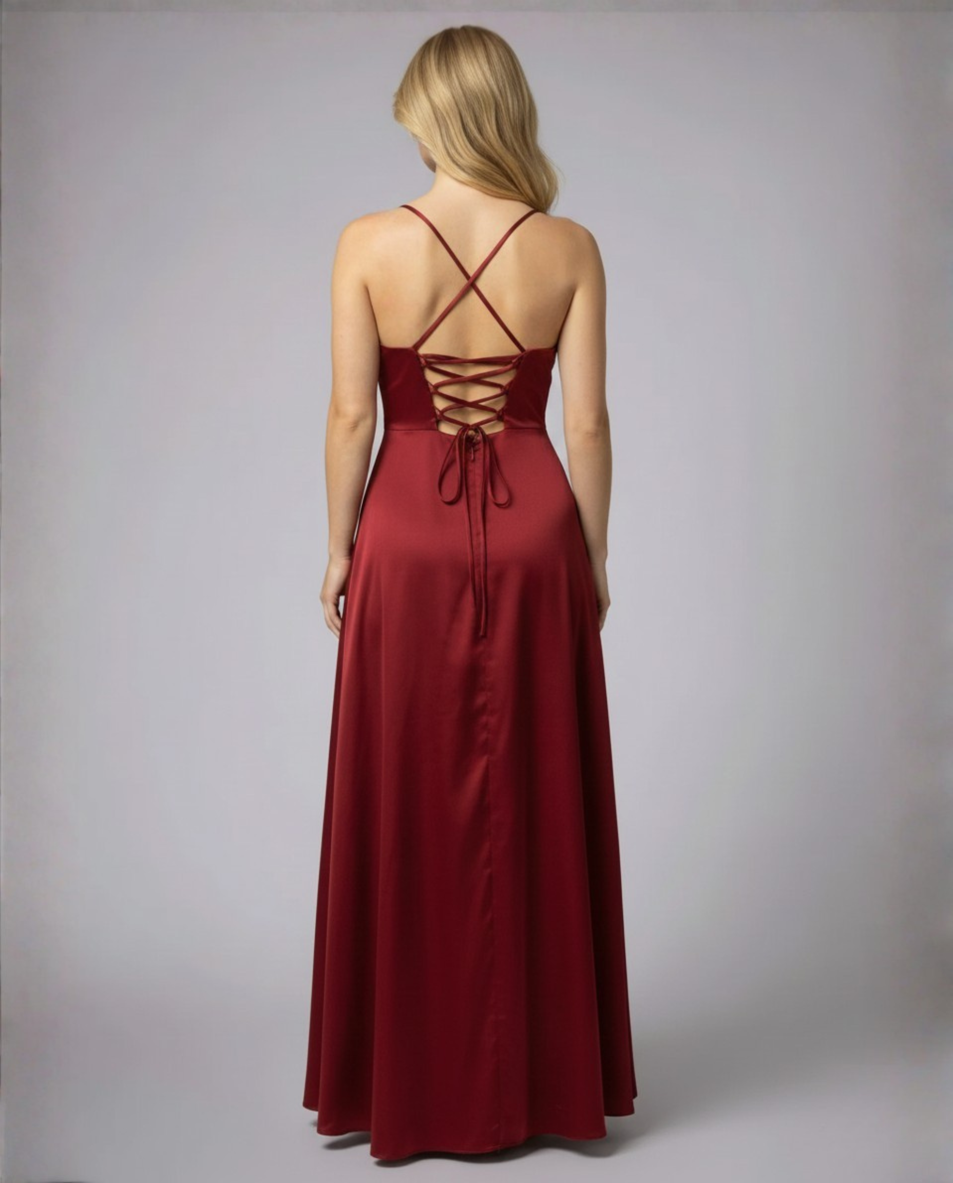 Women Satin Cowl Neck Maxi Dress Formal Evening - Image 3