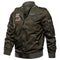 Men's Embroidered Bomber Jacket with Multiple Pockets