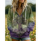 Sweatshirt com fecho e capuz com estampado da natureza