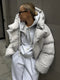 Casaco acolchoado oversized impermeável para mulher