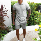 Men's Polo Shirt Shorts Matching Two Piece Summer Set