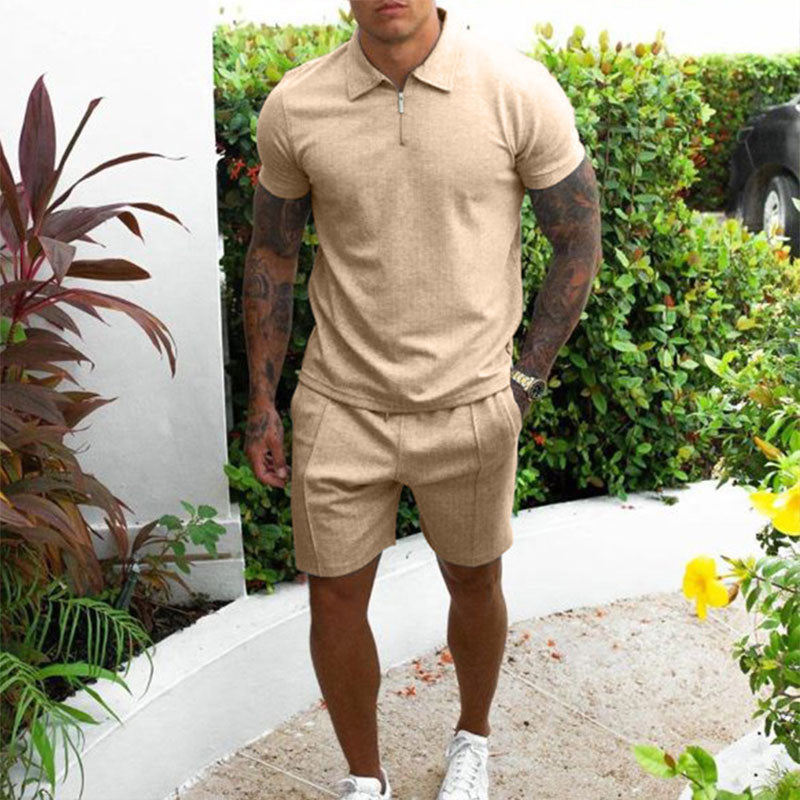 Men's Polo Shirt Shorts Matching Two Piece Summer Set - Image 2