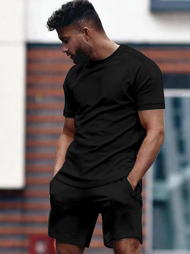 Men's Matching Short Set Two Piece Summer Casual Shirt Shorts - Image 3