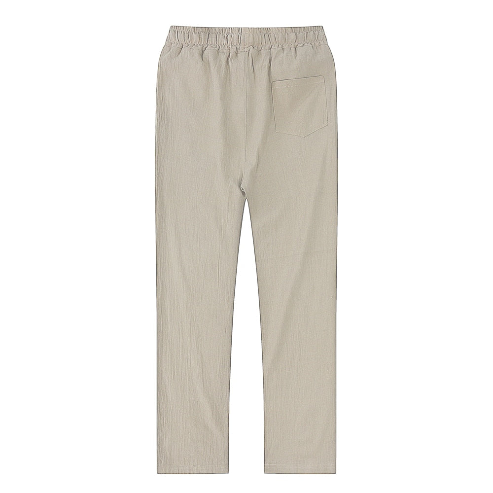 Men's Linen Pants Lightweight Summer Trousers Relaxed Fit - Image 8