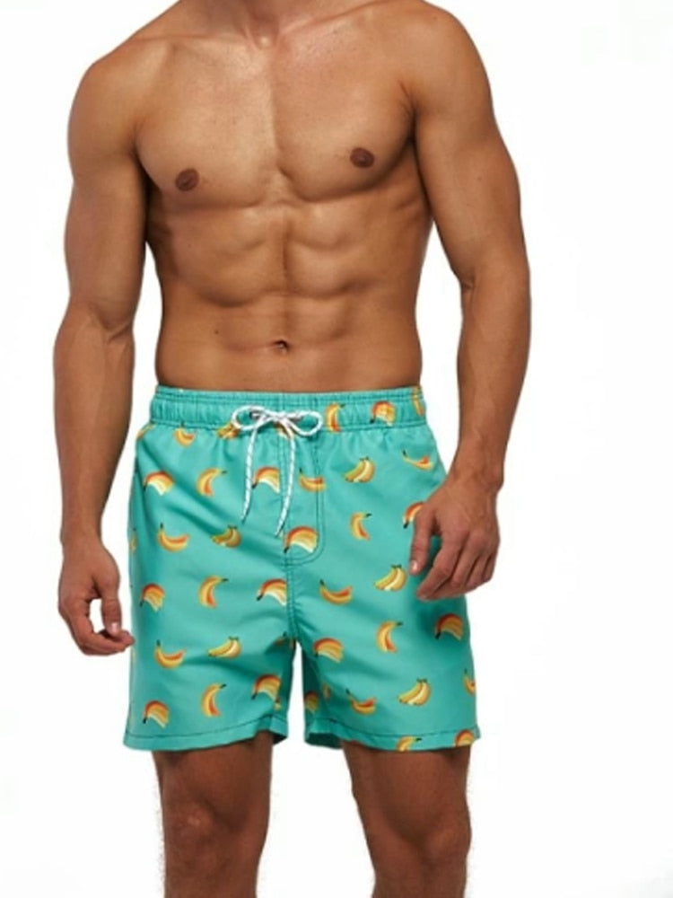 Men's Quick Dry Patterned Swim Trunks