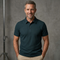 Men's Ribbed Knit Short Sleeve Polo Shirt