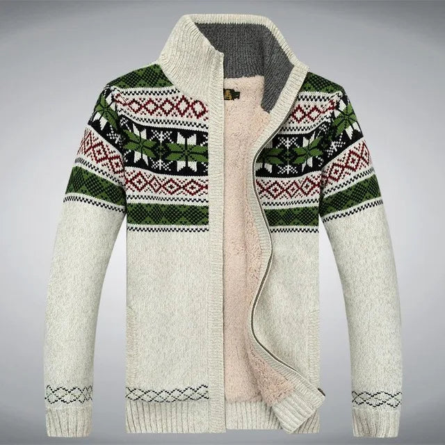 Heren Gebreid Fleece Vest met Winter Patroon en Hoge Kraag - Image 7