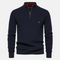 Men's Half-Zip Sweater with Rib-Knit Sleeves
