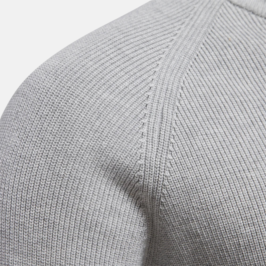 Heren Sweater Met Half-Zip En Ribgebreide Mouwen - Image 3