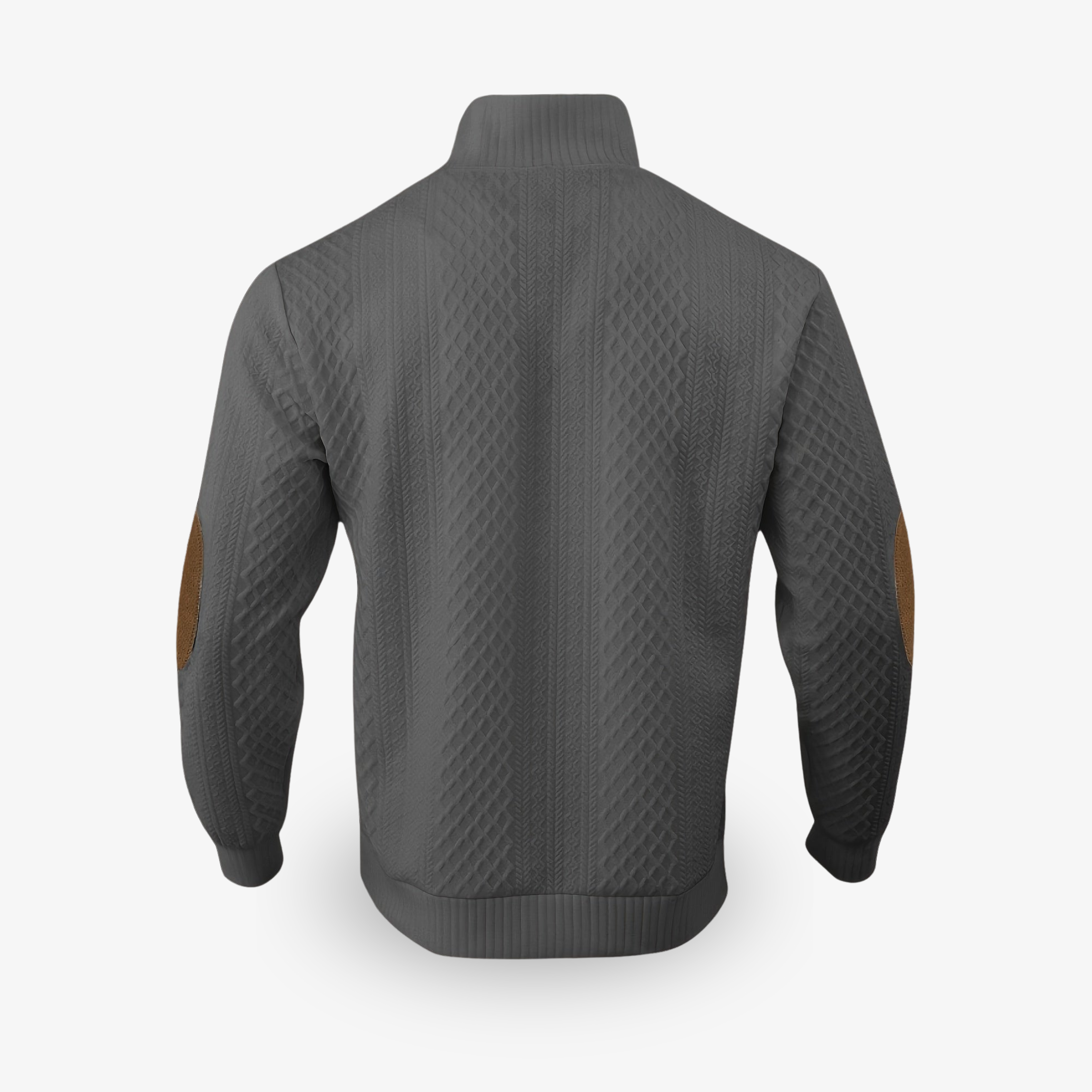 Heren Luxe Trui met Kabelpatroon en Elleboogstukken - Image 6