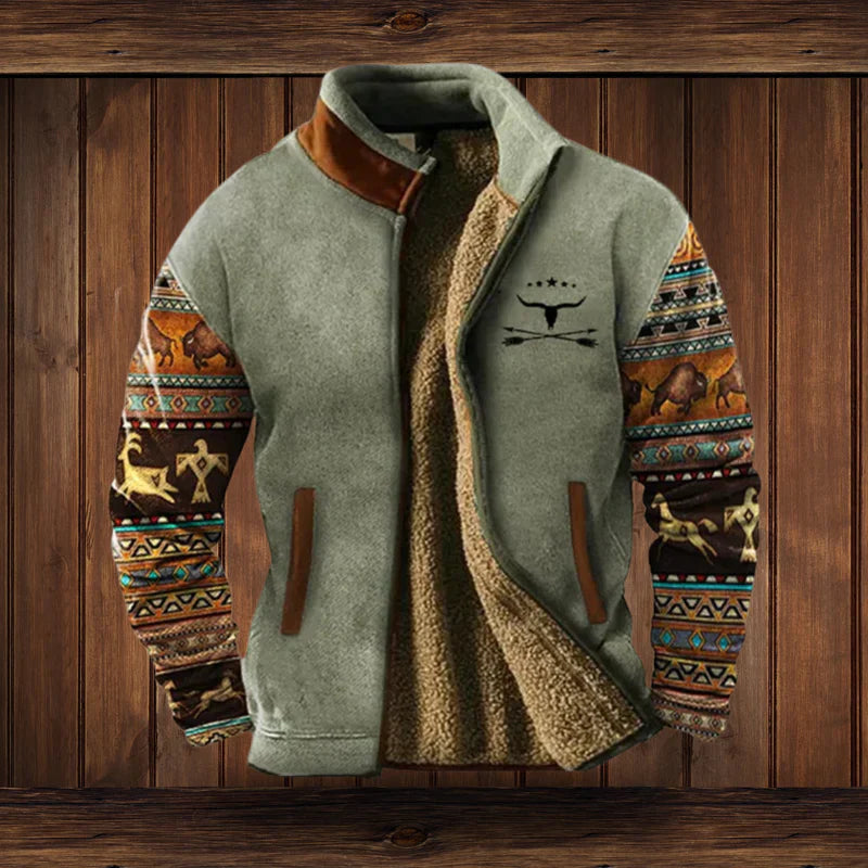 Heren Warme Teddy Vest met Rits en Vintage Ontwerp - Image 3