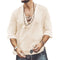 Men's Cotton Loose Fit Lace-Up Summer Shirt