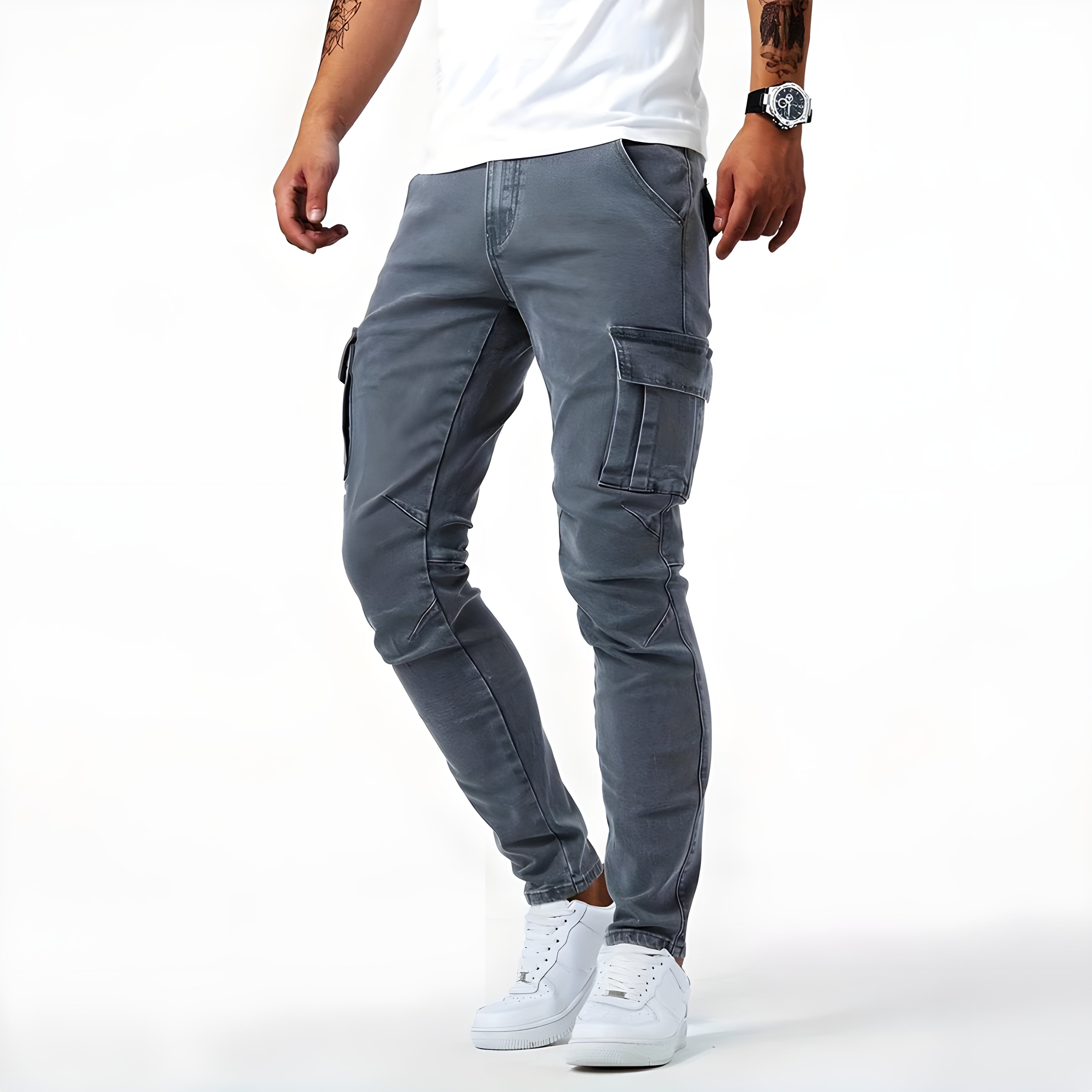 Men's Stretch Denim Cargo Pants