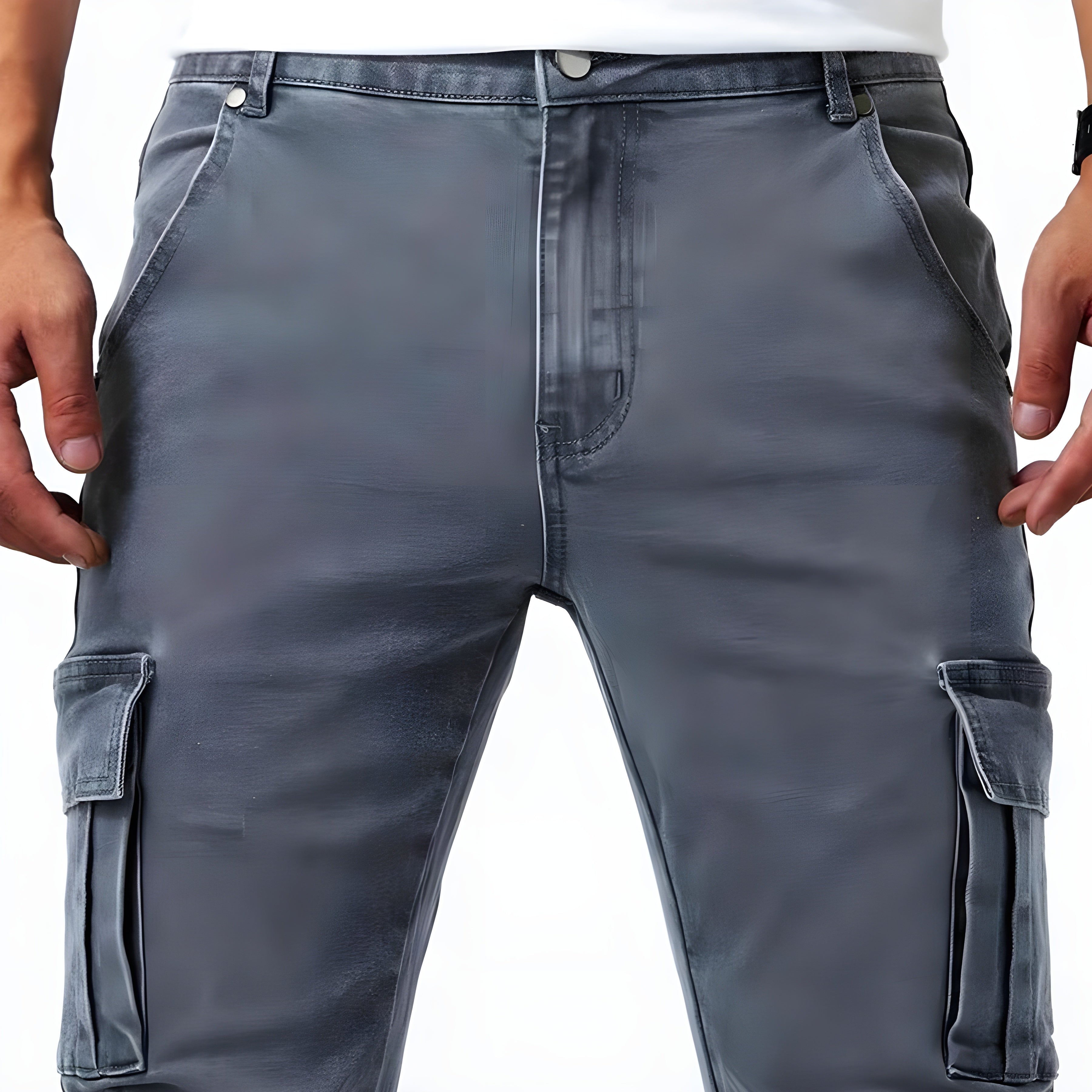 Men's Stretch Denim Cargo Pants - Image 4