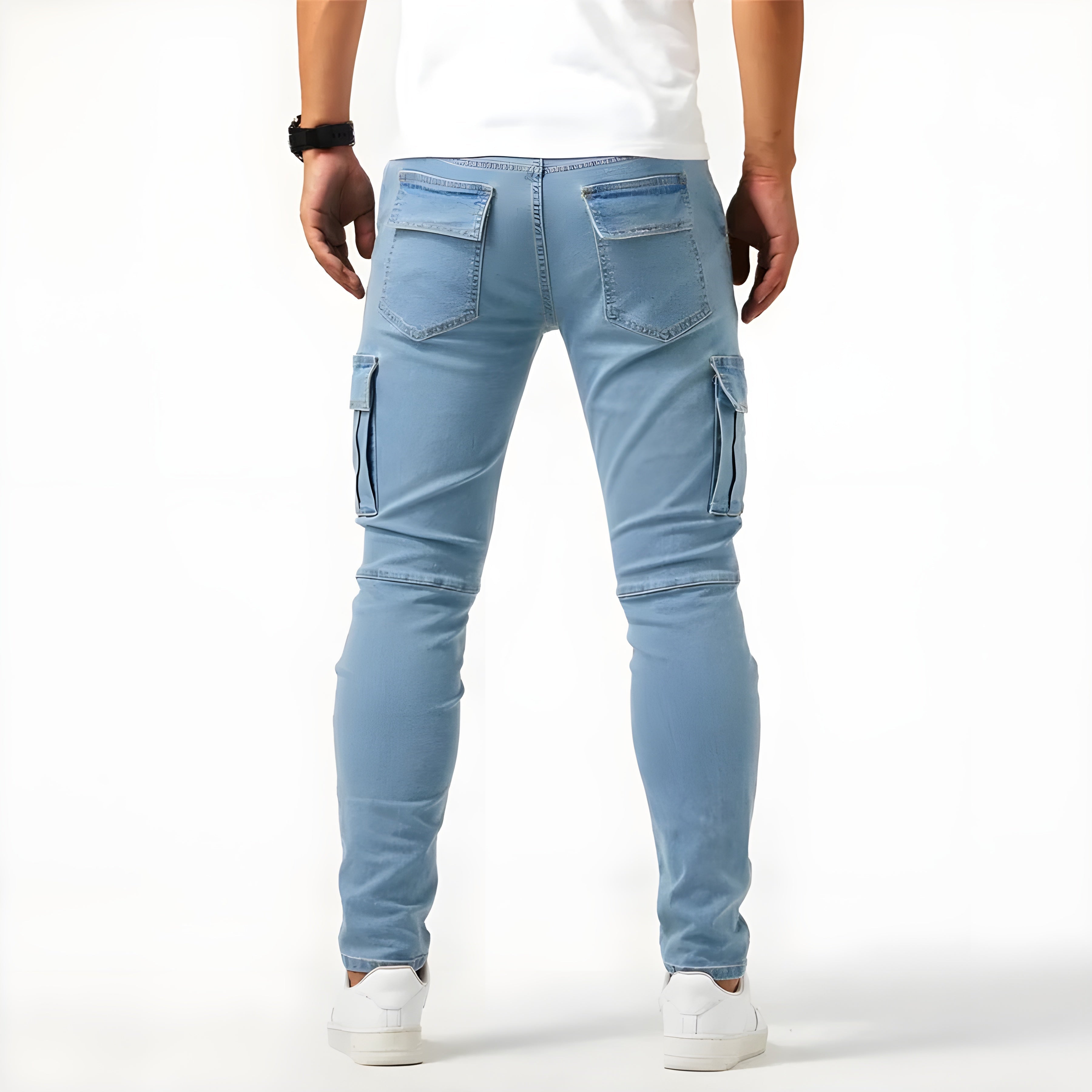 Men's Stretch Denim Cargo Pants - Image 8
